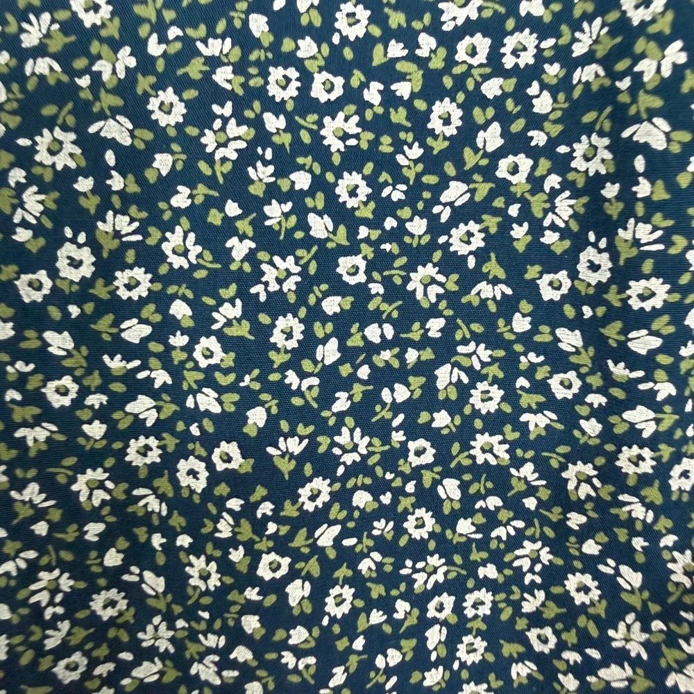 J Crew Flex Washed Shirt Mens XXL Teal Blue Floral Slim Fit Button Down BT240